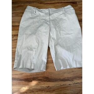 Talbots Perfect Shorts 14W Khaki Beige 13" Long Bermuda Below Knee Chino